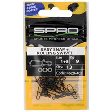 Tying Spro MATTE BLACK EASY SNAP + ROLLING SWIVEL TAILLE : 0+10