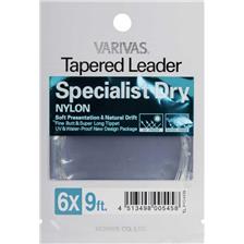 TAPERED LEADER NYLON SPECIALIST DRY 9FT 4X