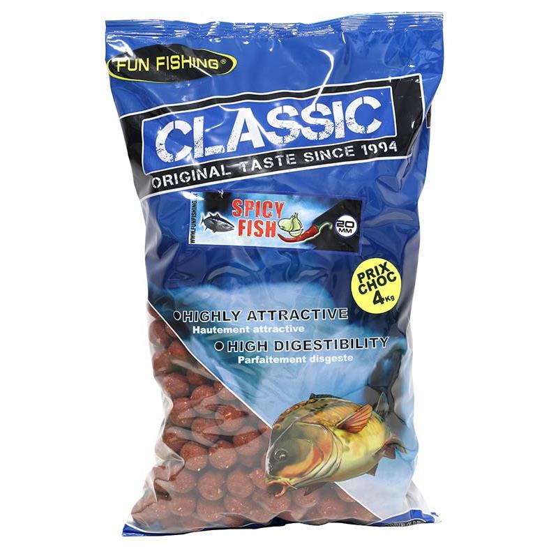 Baits & Additives Fun Fishing CLASSIC BOILIES SPICY FISH 4KG