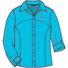 CHEMISE MANCHES LONGUES FEMME TURQUOISE TAILLE S