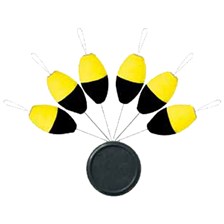 X TREND BLISTER FLOAT OVALE FLUO YELLOW/BLACK N°0 O 5MM X 10MM