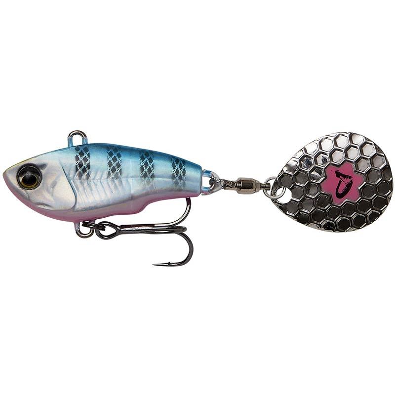 Leurres Savage Gear FAT TAIL SPIN 5.5CM BLUE SILVER PINK
