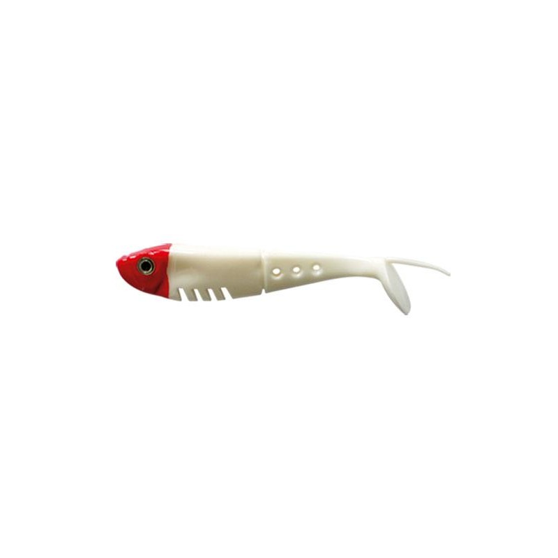 BABY BUSTER SHAD 7CM BLANC TÊTE ROUGE