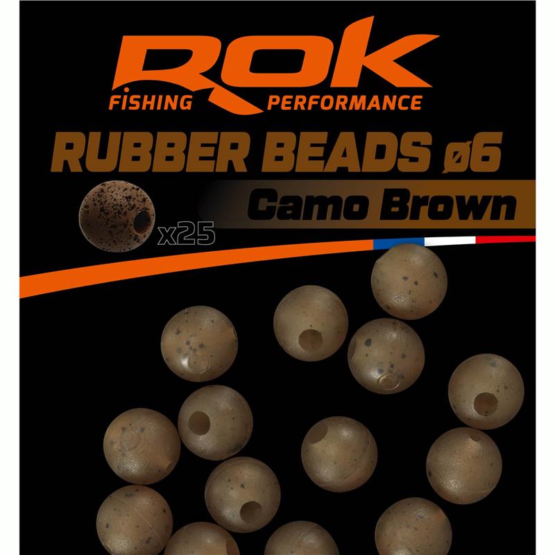 RUBBER BEADS BROWN CAMO 6MM