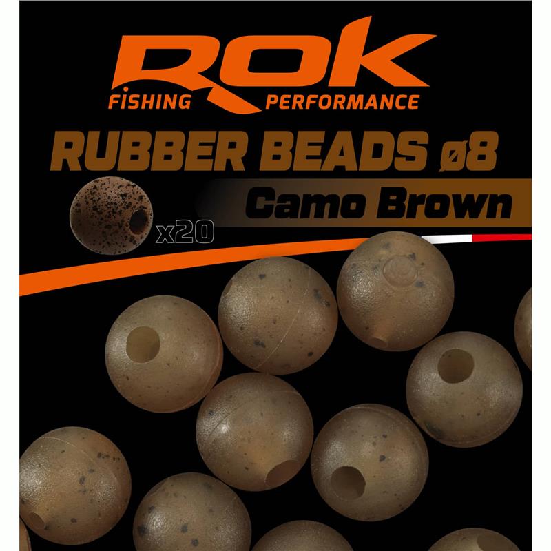 RUBBER BEADS BROWN CAMO 8MM