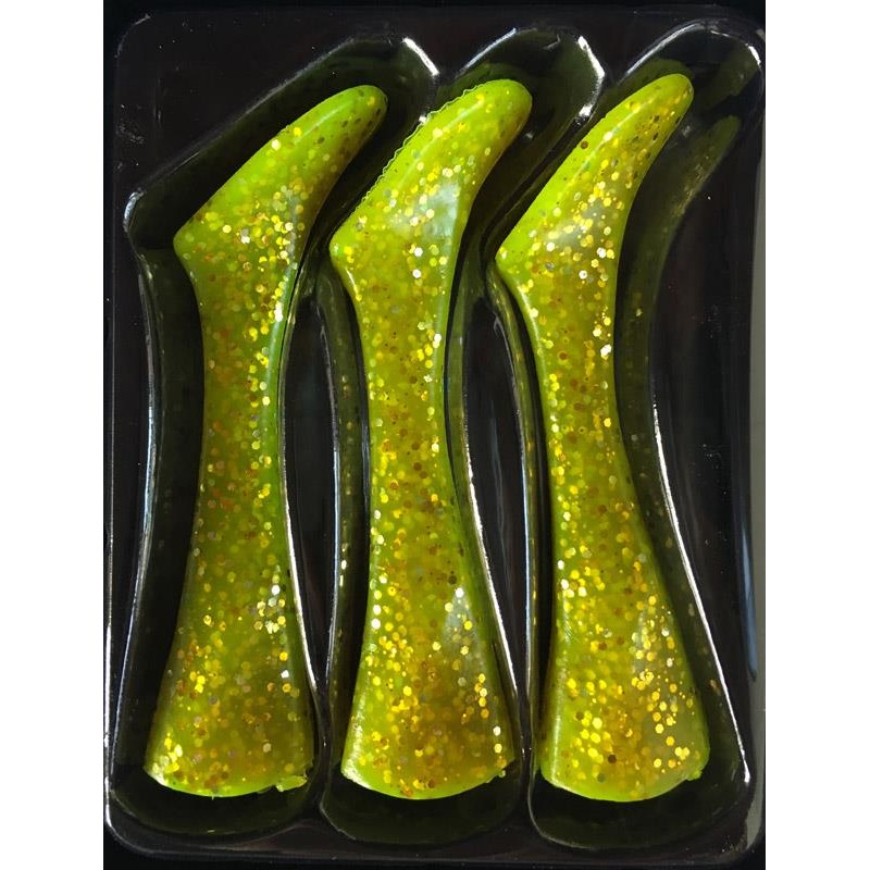 SHAD REPLACEMENT TAILS CHARTREUSE 22CM