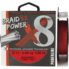 BRAID POWER X8 ROUGE 135M O 11/100